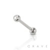 IMPLANT GRADE SOLID TITANIUM INTERNALLY THREADED BARBELLS WITH PRESS FIT DOUBLE GEM